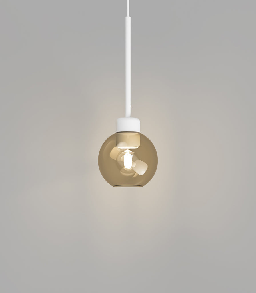 Lighting Republic Parlour Lite Sphere Pendant Light in white / amber glass