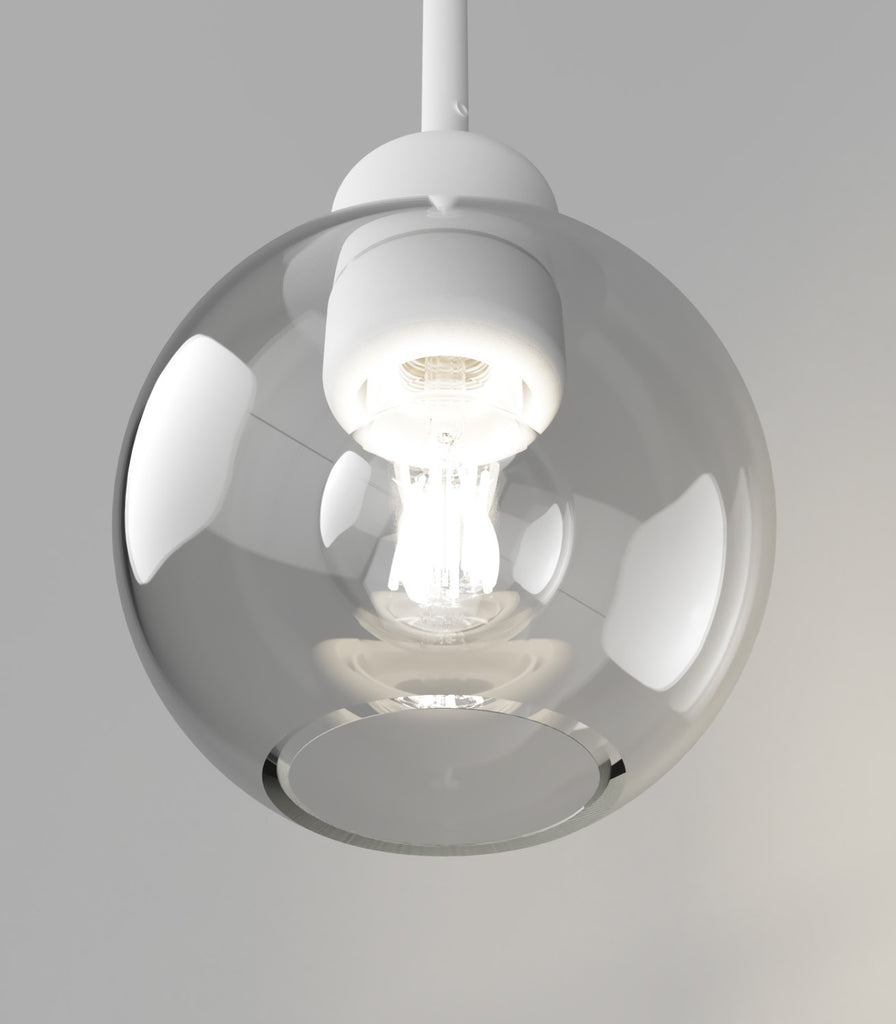 Lighting Republic Parlour Lite Sphere Pendant Light in white / clear glass close up
