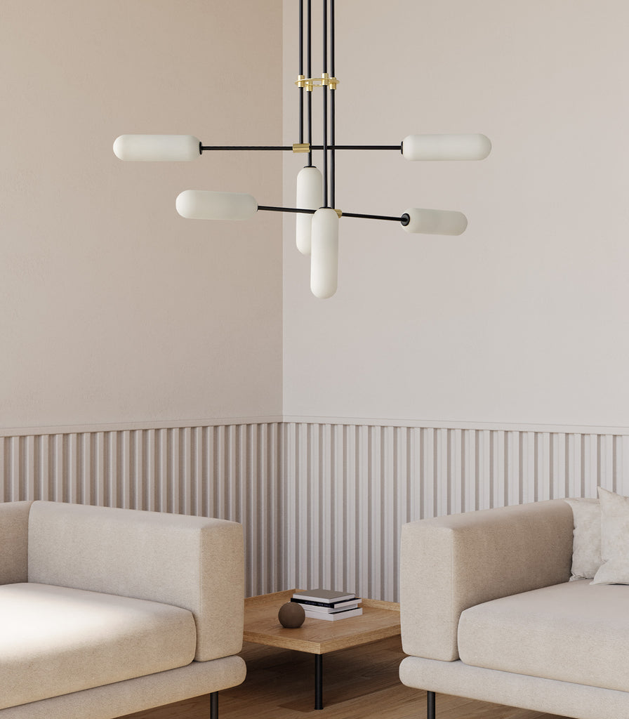 Aromas Atil 6Lt Pendant Light featured within interior space