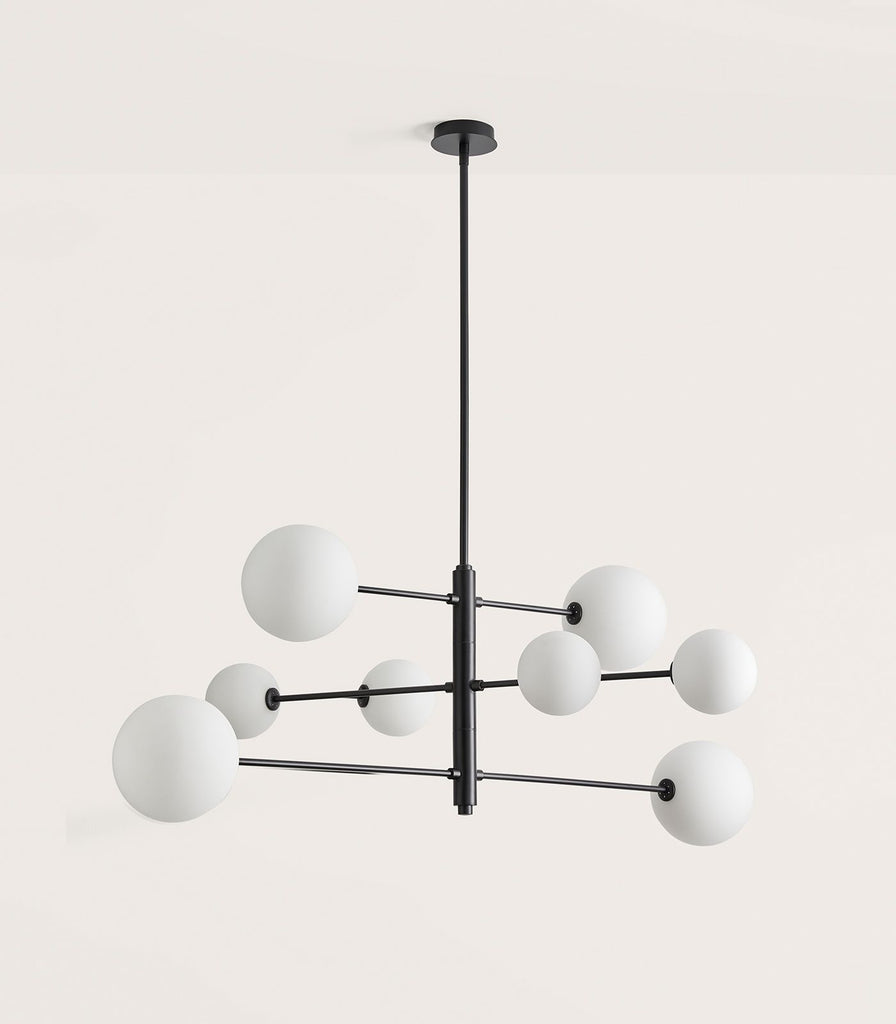 Aromas Atom Pendant Light in Matte Black / Opal