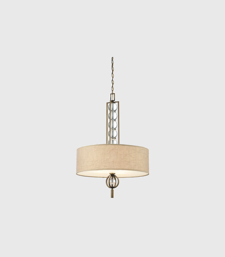Elstead Celestial Pendant Light in Crystal/Fabric/Steel