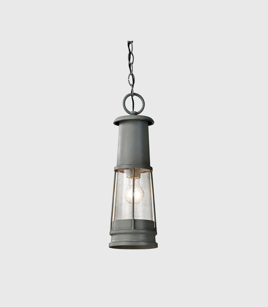 Elstead Chelsea Harbor Pendant Light in Storm Cloud with clear seedy