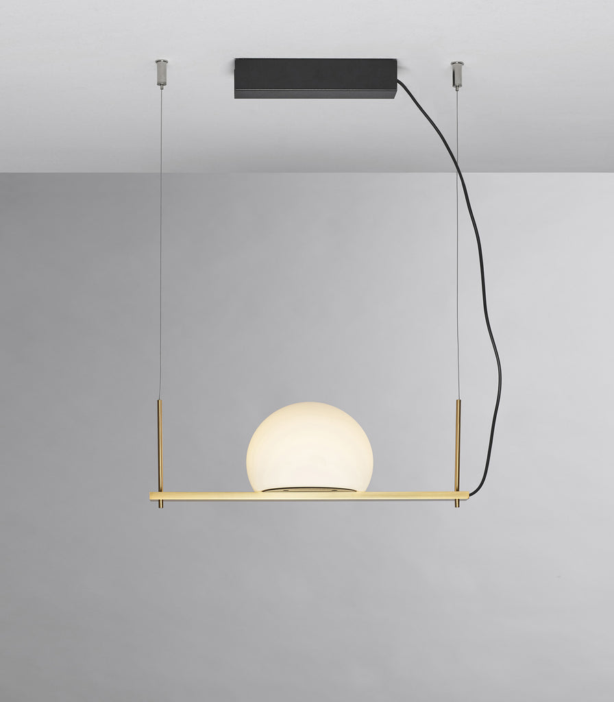 Estiluz Circ Linear Pendant Light in Satin Gold