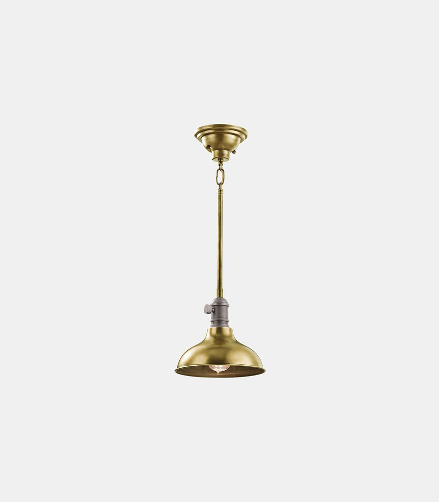 Elstead Cobson Pendant Light in Natural Brass/Small