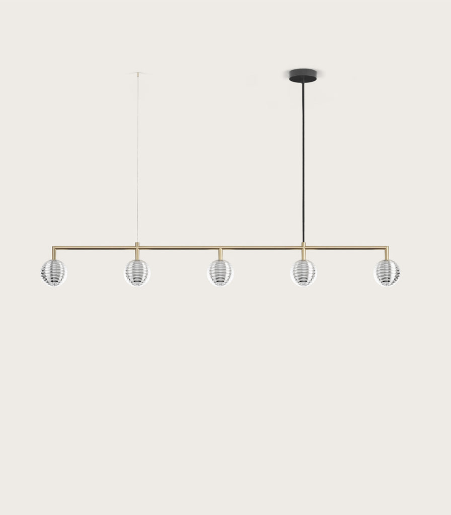 Aromas Doul Linear Pendant Light in Matte Brass