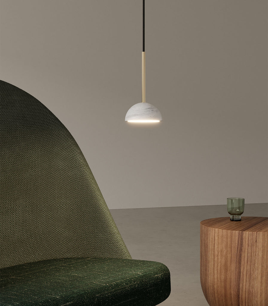 Aromas Dussa Pendant Light in Matte Brass/White