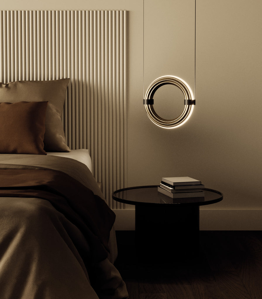 Aromas Elli Pendant Light in Antique Gold/Matte Black