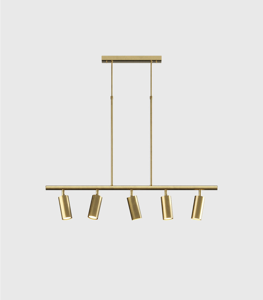 II Fanale Girasoli Linear Pendant Light in Natural Brass