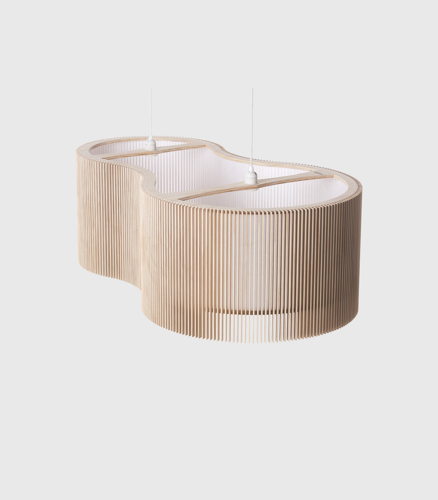 Maker Design Studio iO nimbus pendant light in plywood
