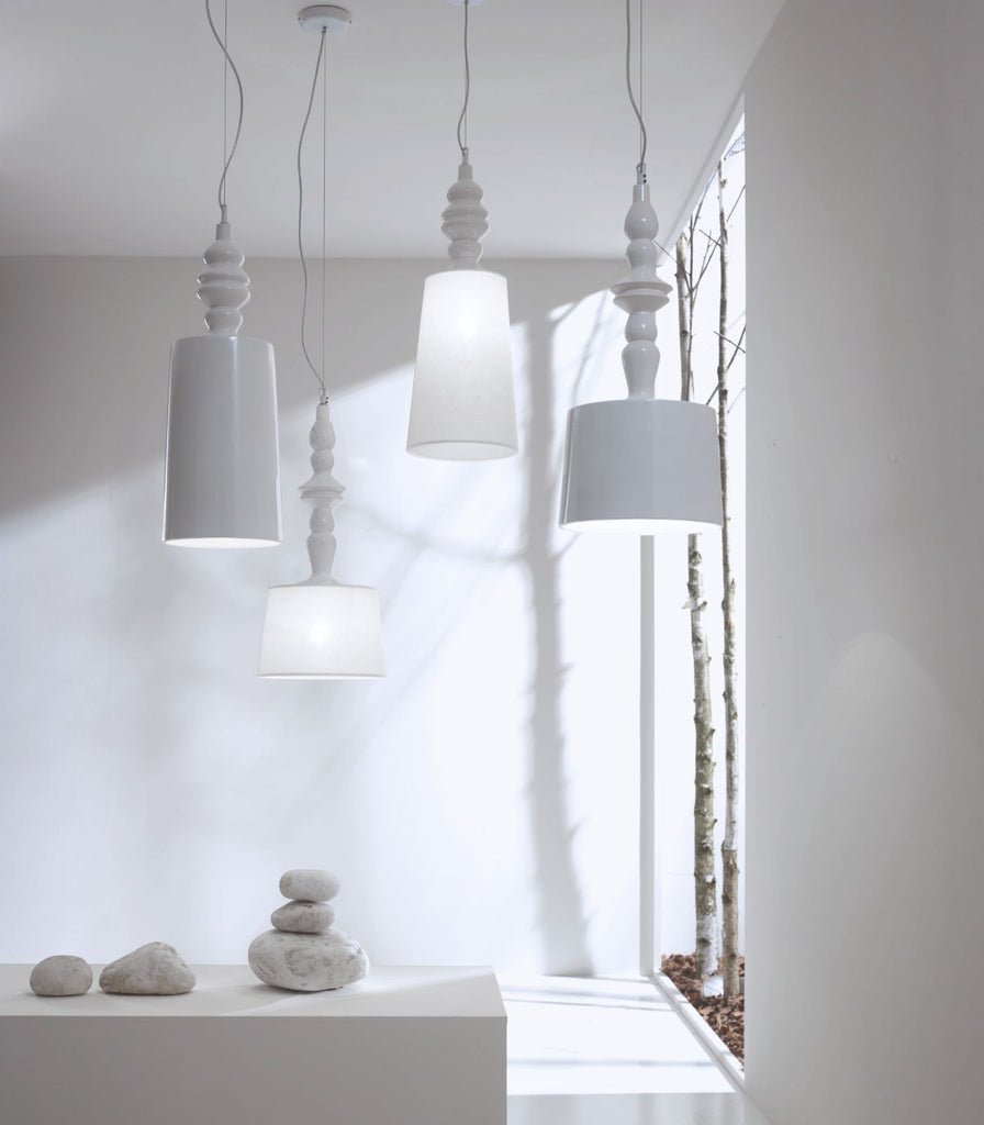 Karman Ali E Baba Linen Pendant Light featured within a interior space