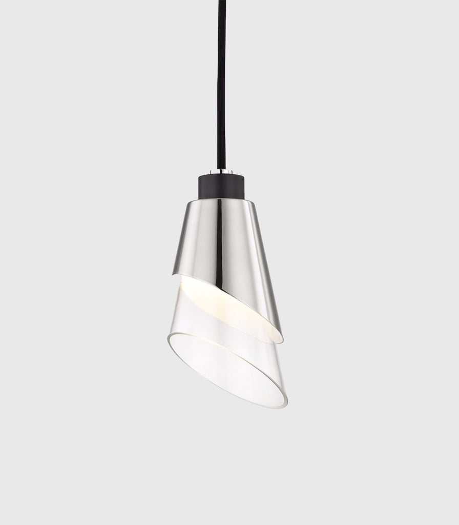 Hudson Valley Angie Pendant Light in Polished Nickel/Black