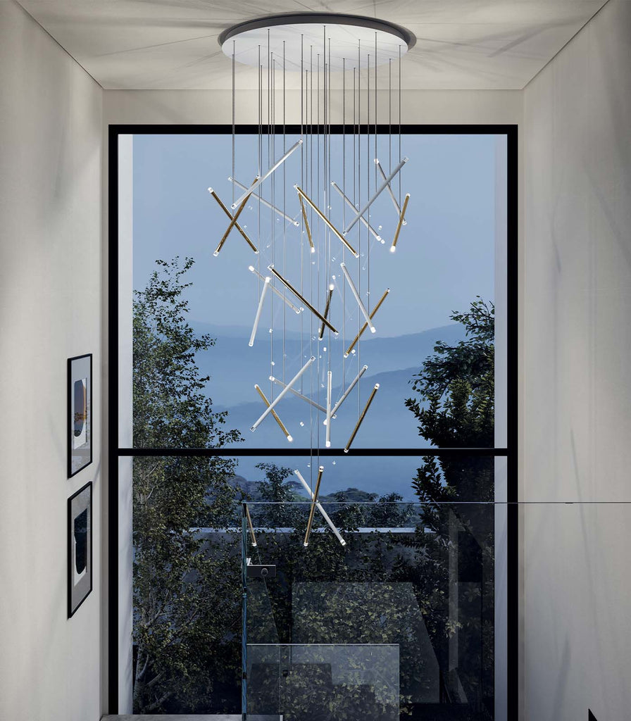 Lodes A-Tube Nano Duo Pendant Light featured within a interior space