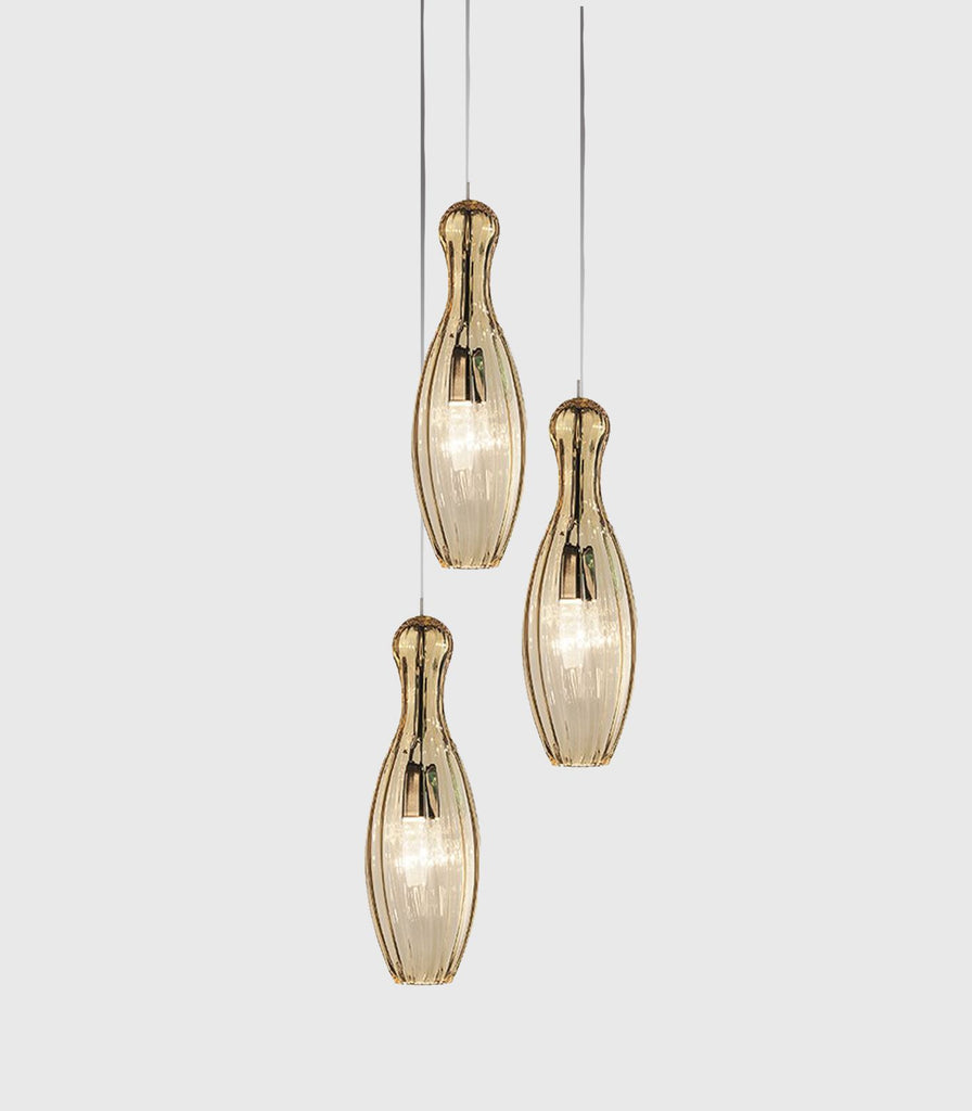 Siru Birillo Pendant Light in Amber/3 Light