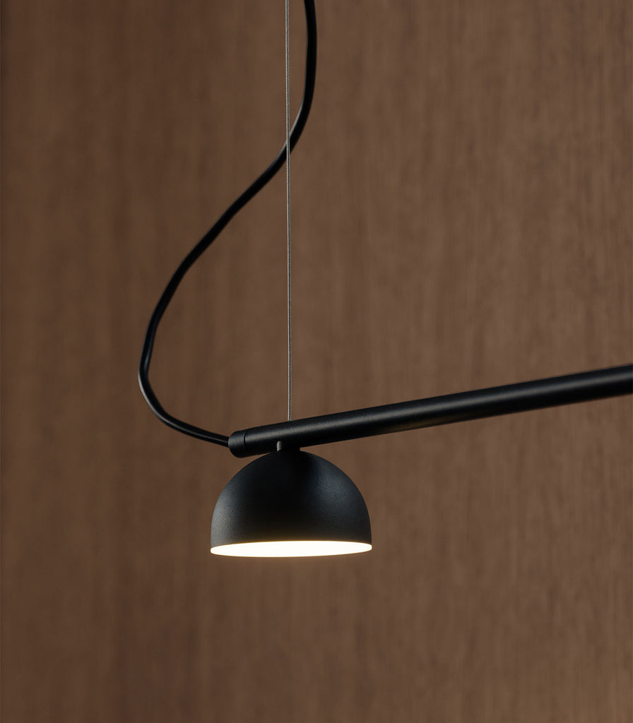 Northern Blush 5lt Rail Pendant Light in Black close up