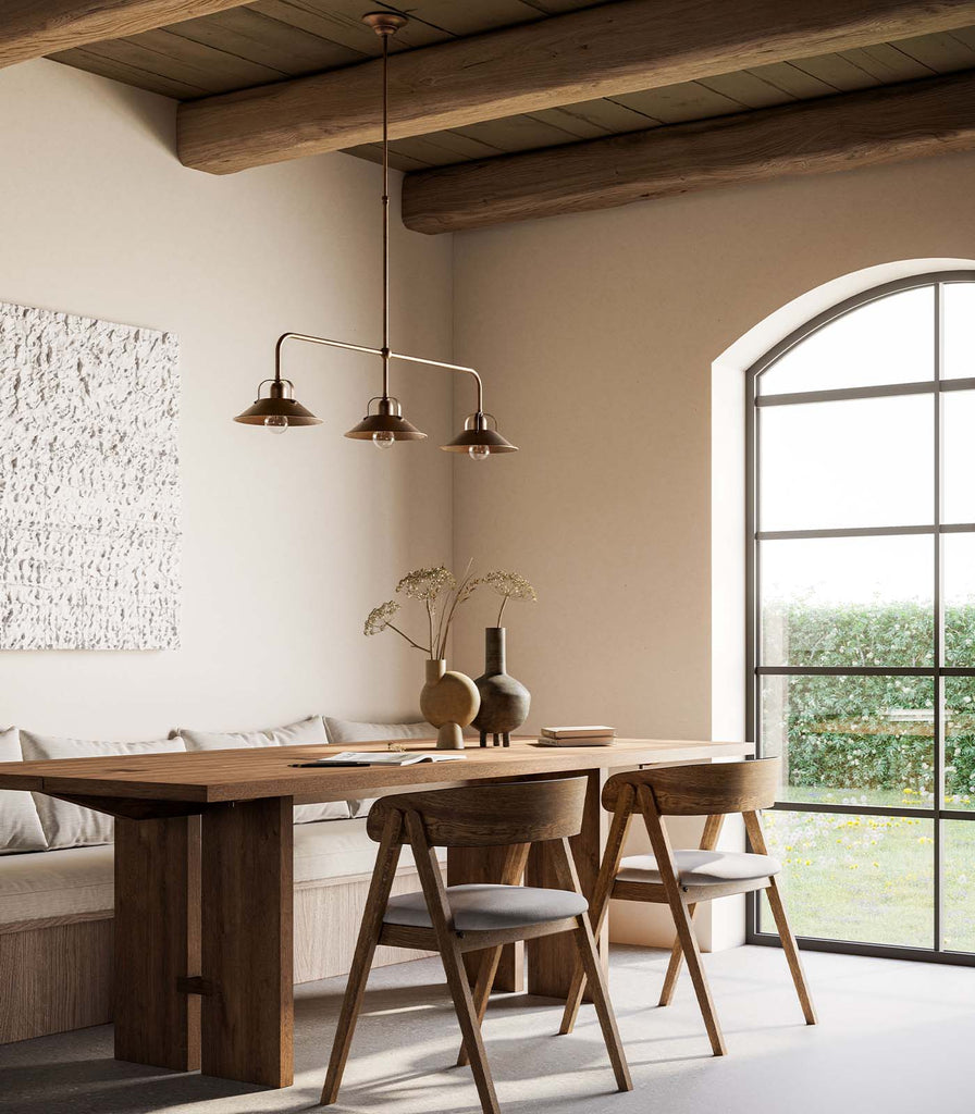 Il Fanale Cascina Suspension Pendant Light hanging over dining table