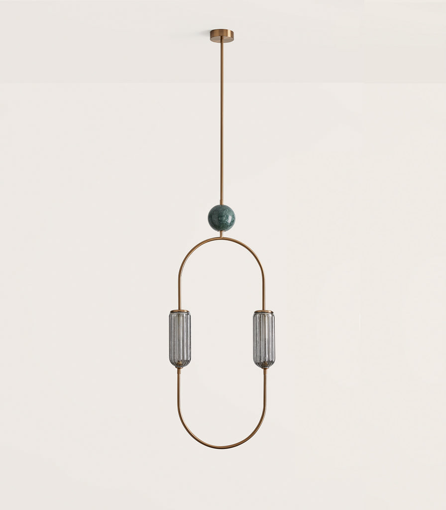 Aromas Clip Pendant Light in Matte Brass/Green