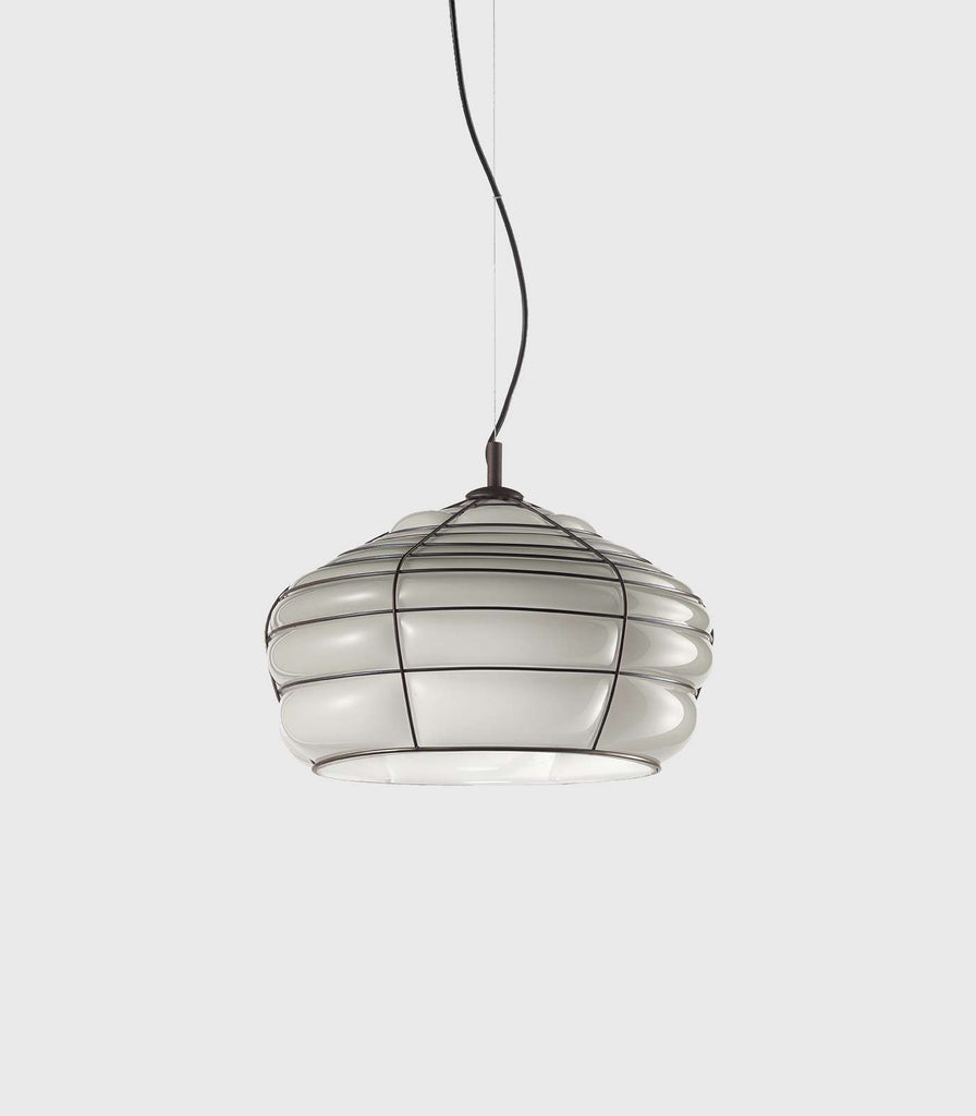 Siru Cloche Pendant Light in Smoke/White