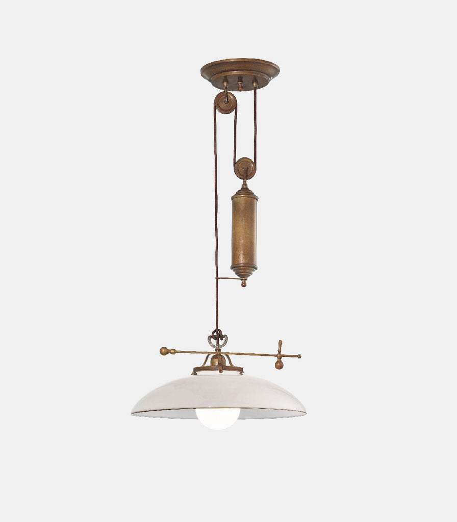 Il Fanale Country Curve Pendant Light Counterweight in Glass/Brass
