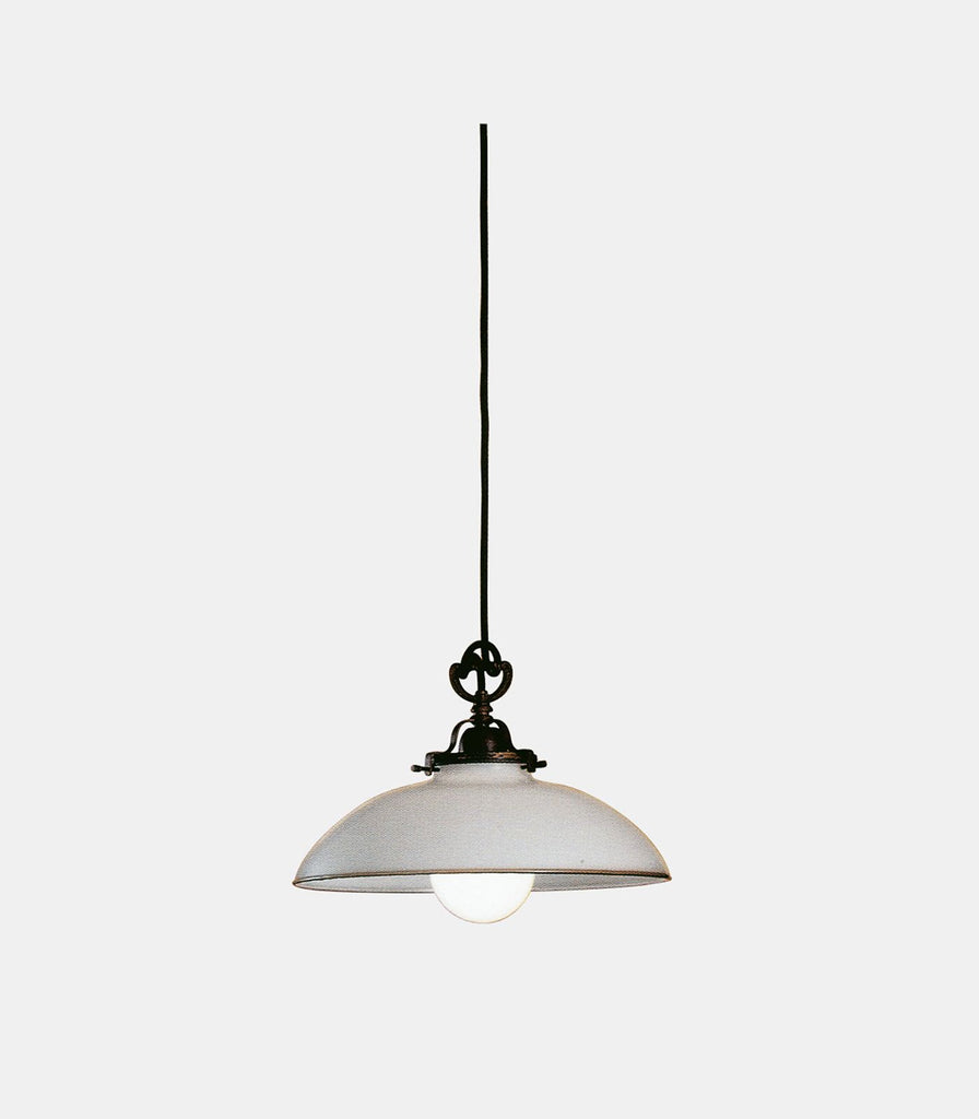 Il Fanale Country Curve Pendant Light in Glass/Brass