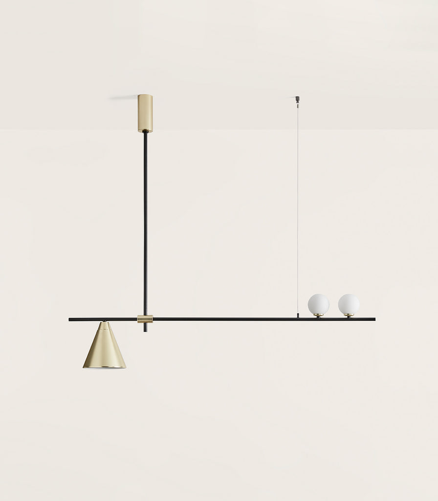 Aromas Crane Pendant Light in Matte Black / Matte Brass