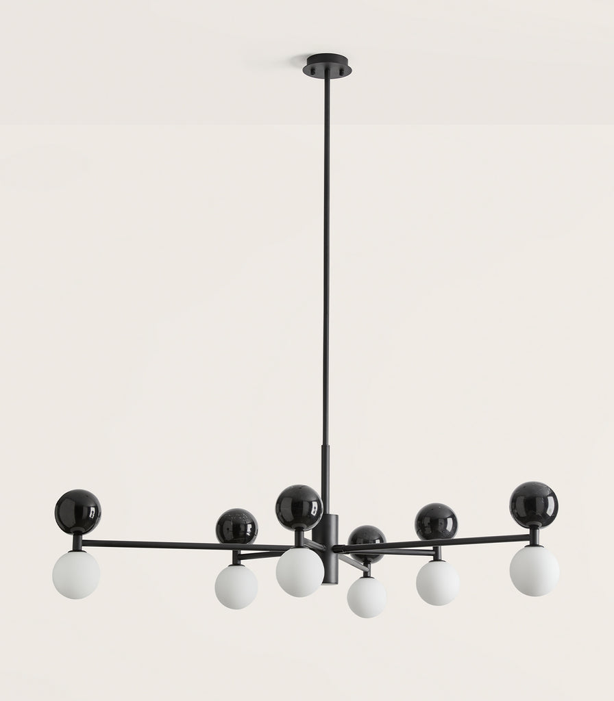 Aromas Dalt 6Lt Pendant Light in Matte Black/ Black