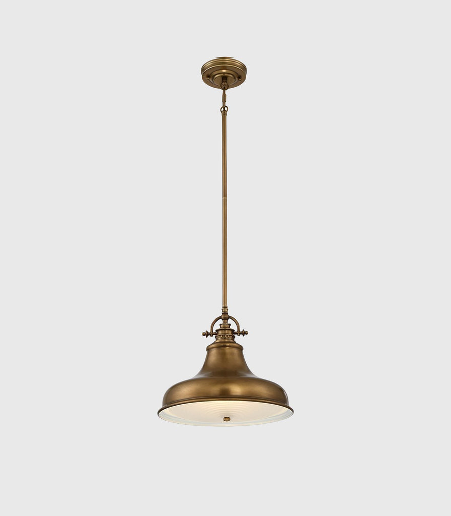 Elstead Emery Pendant Light in Weathered Brass/Medium