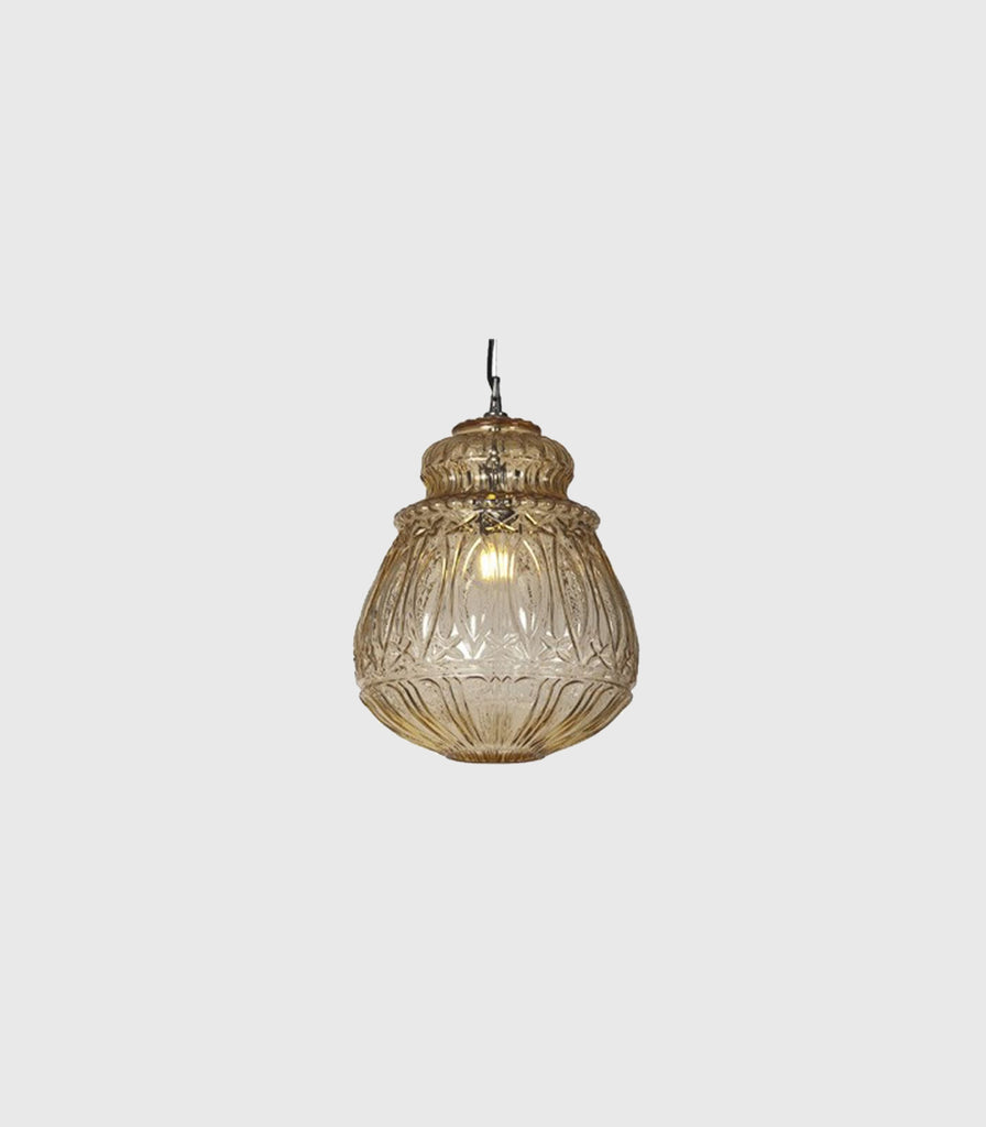 Karman Ginger Outdoor Pendant Light in Bell/Pale Yellow