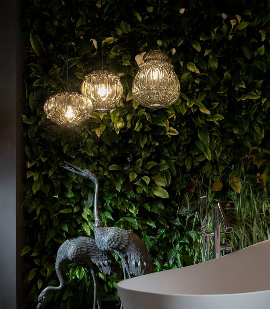 Karman Ginger Outdoor Pendant Light featured within a interior space