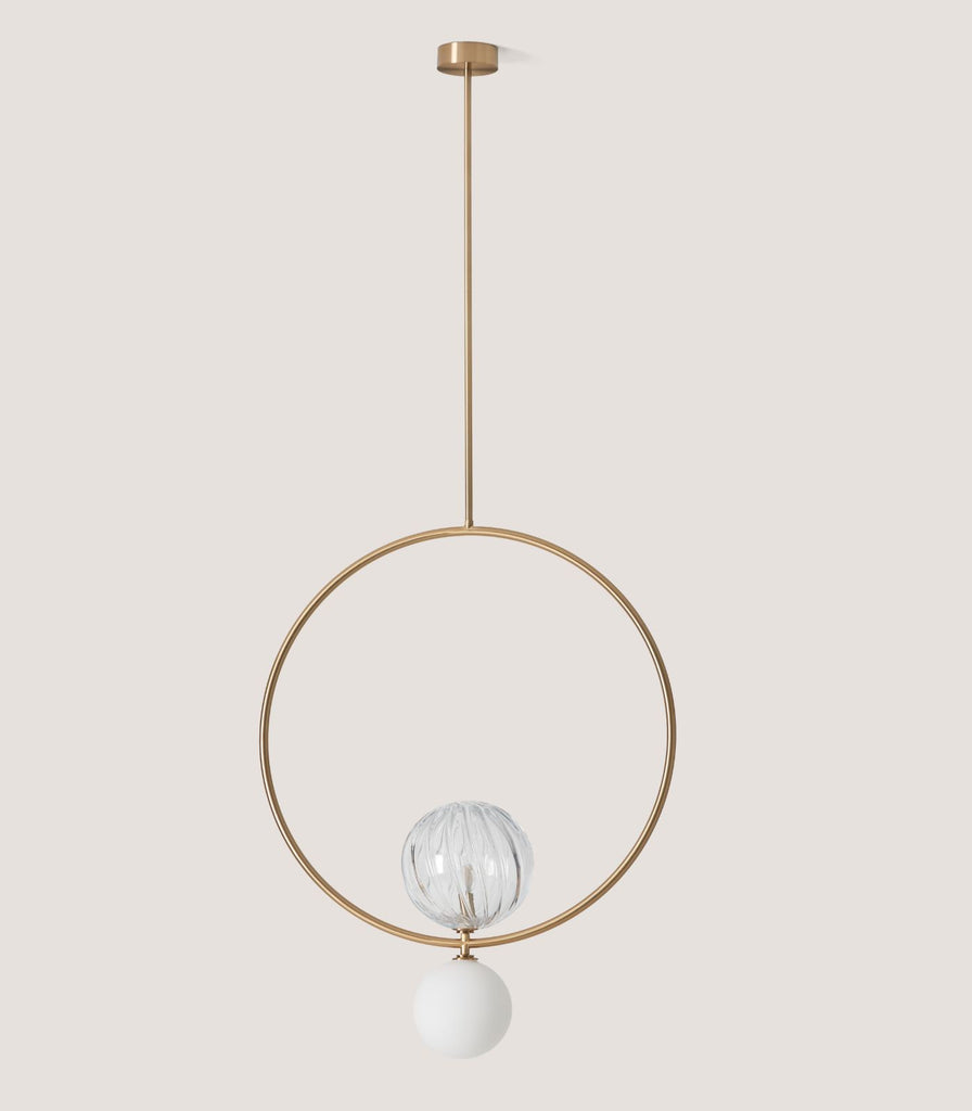 Aromas Level Pendant Light in Aged Gold/Clear/Small