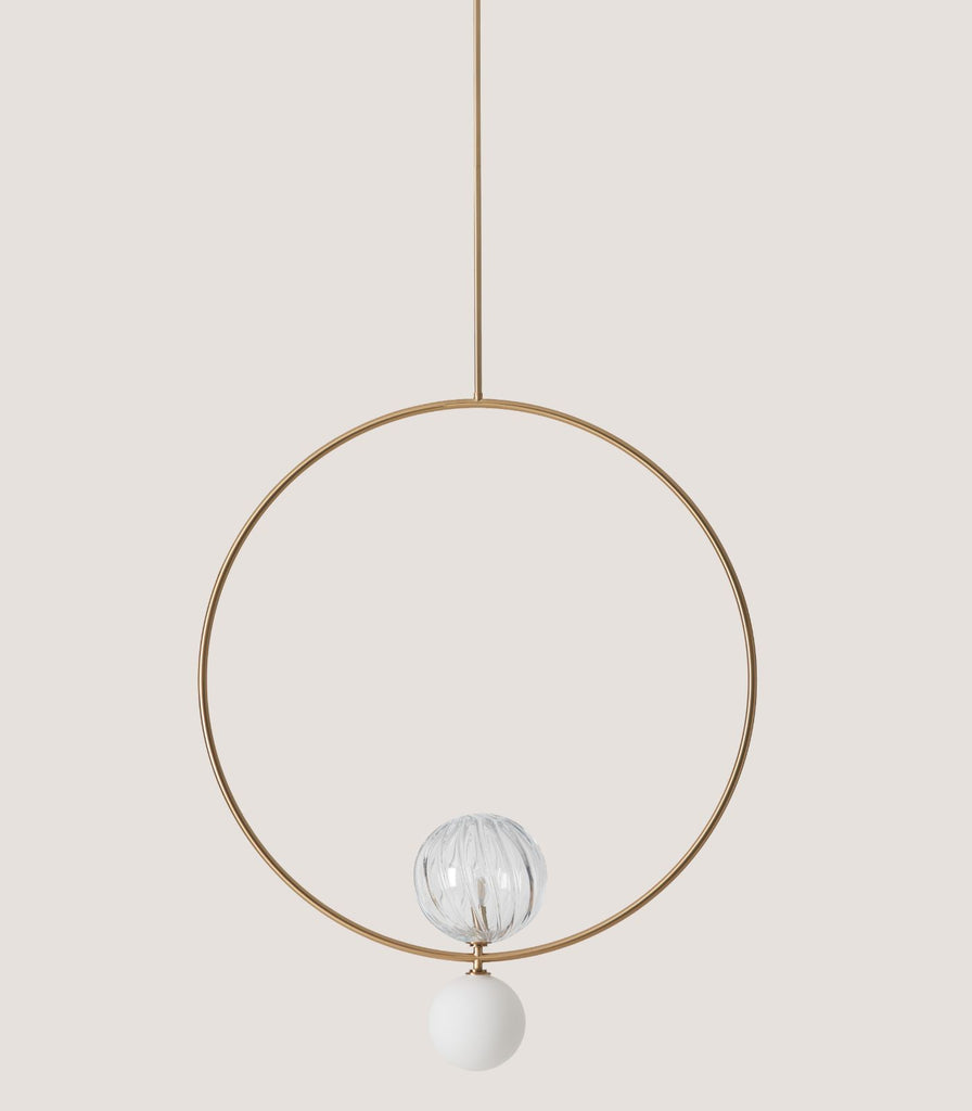 Aromas Level Pendant Light in Aged Gold/Clear/Large