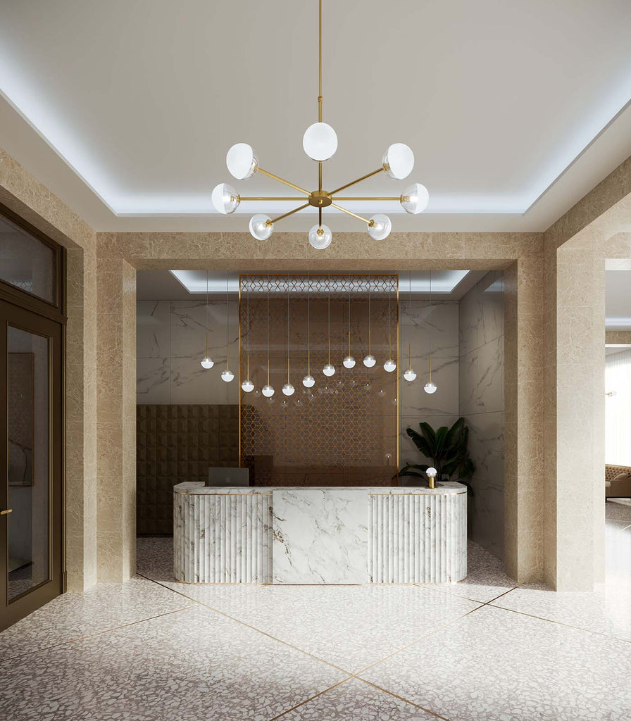 Il Fanale Molecola 8lt Pendant Light featured within interior space