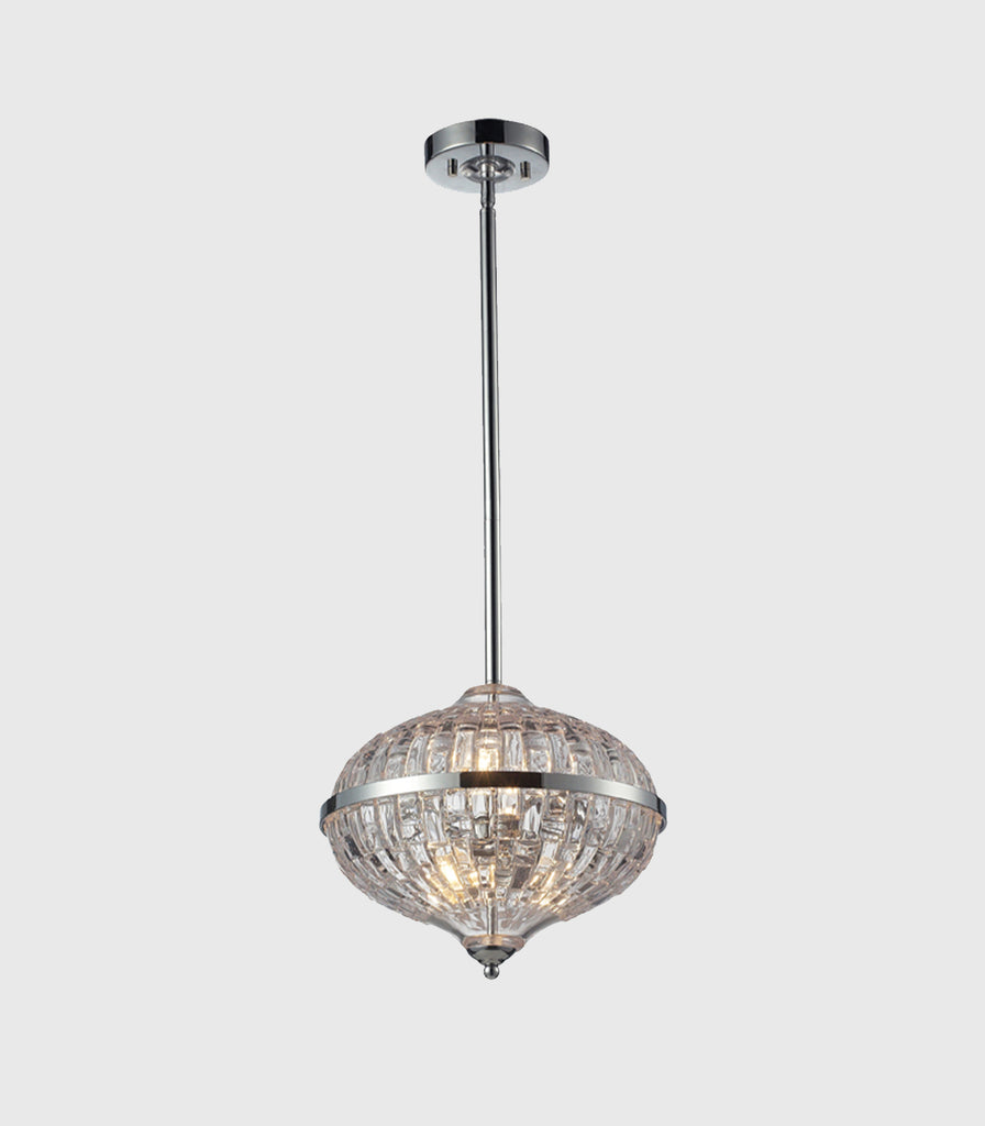 Nina Oval Pendant Light in Polished Nickel/Obscured Glass