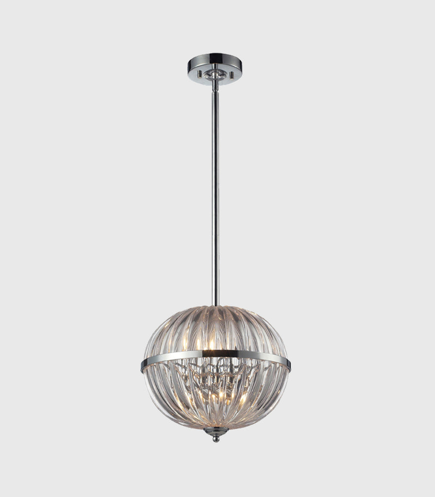 Nina Round Pendant Light in Polished Nickel/Obscured Glass