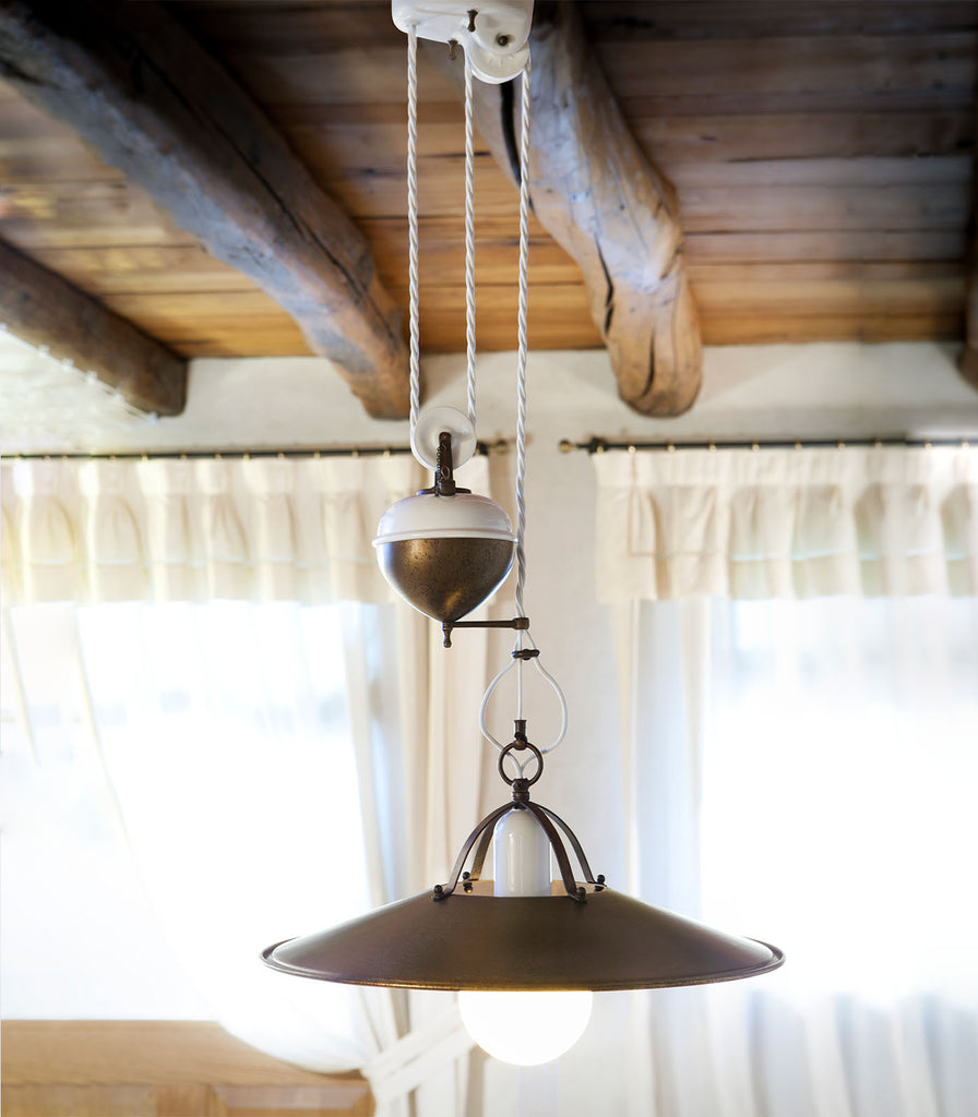 Aldo Bernardi Postiglione Pendant Light featured within interior space