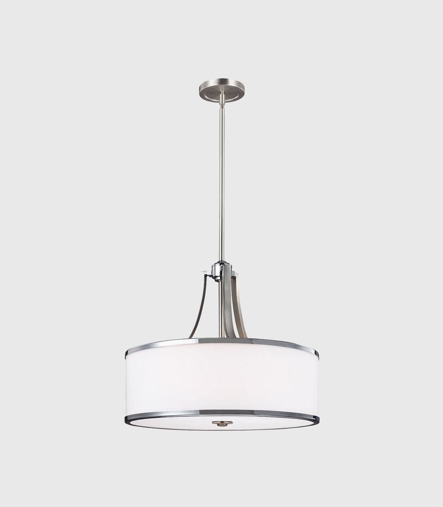 Elstead Prospect Park Pendant Light in Chrome/Satin Nickel