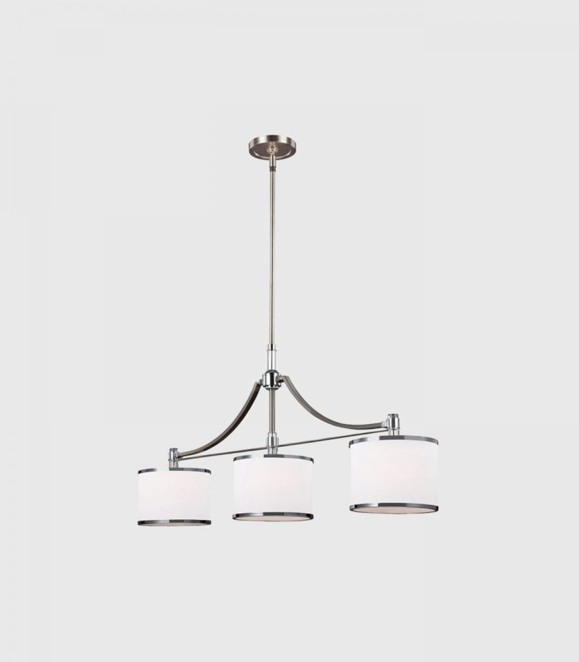 Elstead Prospect Park Suspension Light in Chrome/Satin Nickel