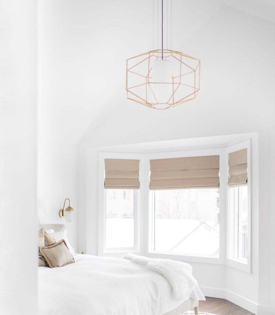 Hudson Valley Silhouette Pendant Light 2 hanhing over bed