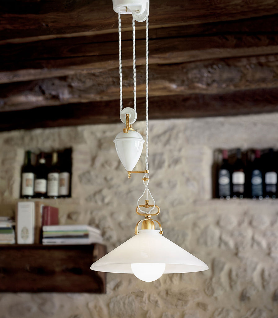 Aldo Bernardi Tenda Pendant Light featured within interior space