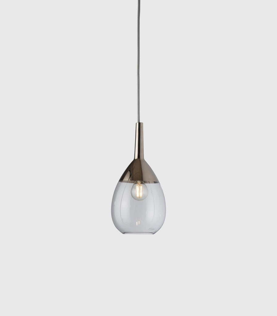 Ebb & Flow Lute Pendant Light in Small/ Smokey Grey