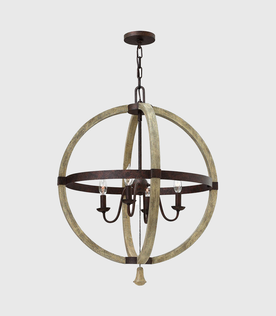 Elstead Middlefield 4lt Pendant Light in Iron Rust/Solid Distressed