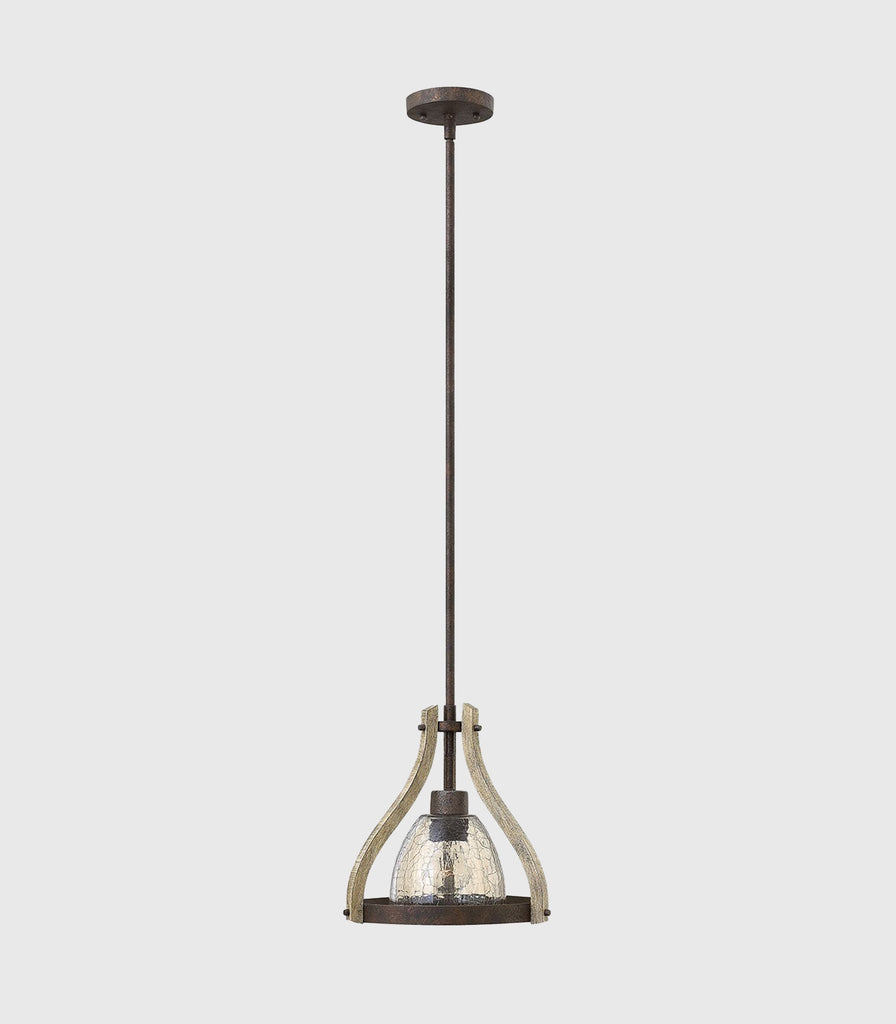 Elstead Middlefield Pendant Light in Iron Rust, Solid Distressed