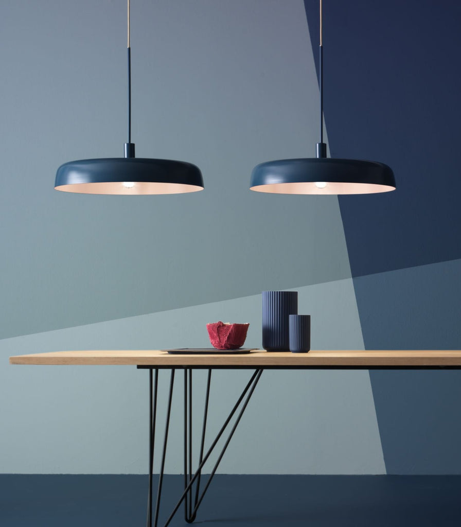 Oty Moma Bi-Colour Pendant Light in Small/Blue featured within a interior space