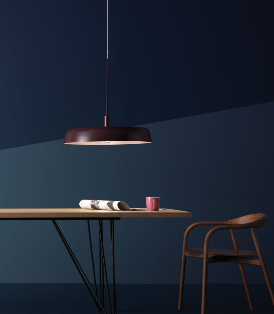 Oty Moma Bi-Colour Pendant Light in Small/Red featured within a interior space