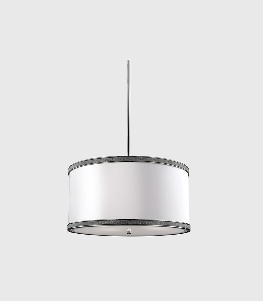 Elstead Pave Pendant Light in Polished Nickel/White shade