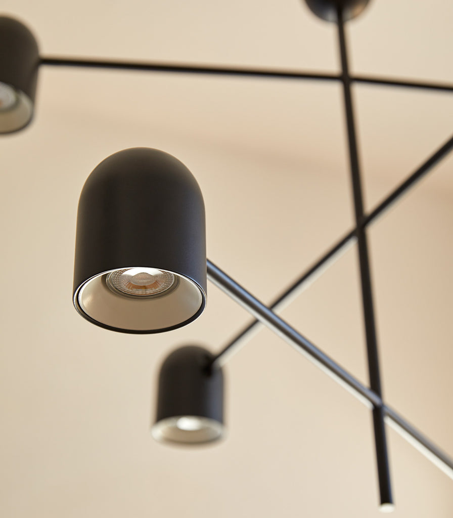 Aromas Pipe Pendant Light in Matte Black close up