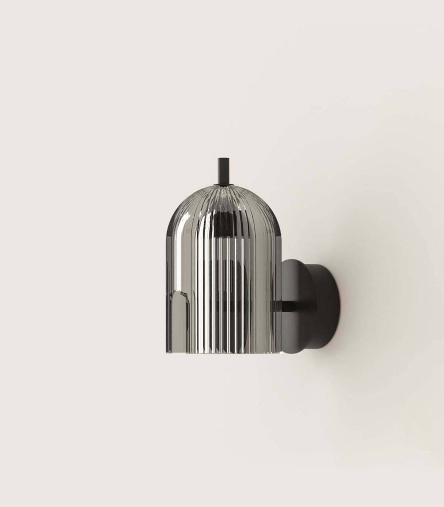 Aromas Porta Wall Light in Matte Black / Smoked Grey