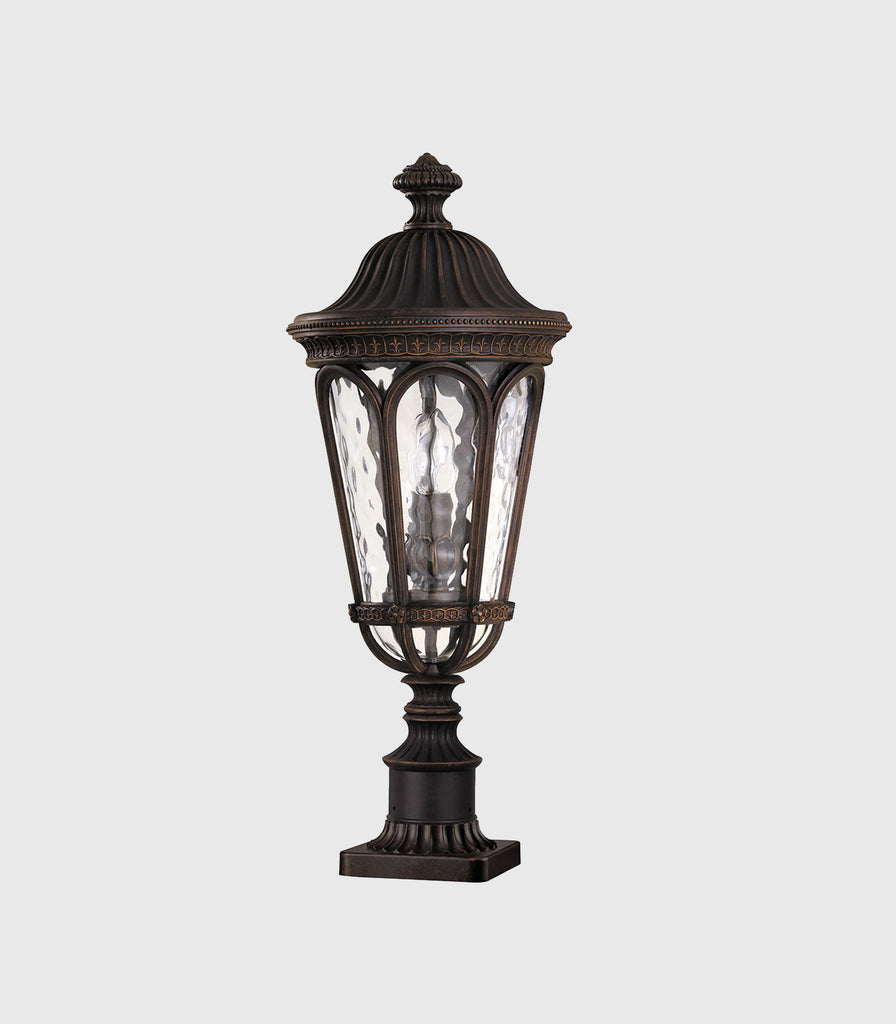 Elstead Regent Court Pedestal Light in Walnut/Clear Water