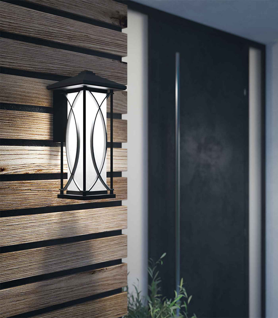 Elstead Ashbern Lantern Wall Light featured within interior space