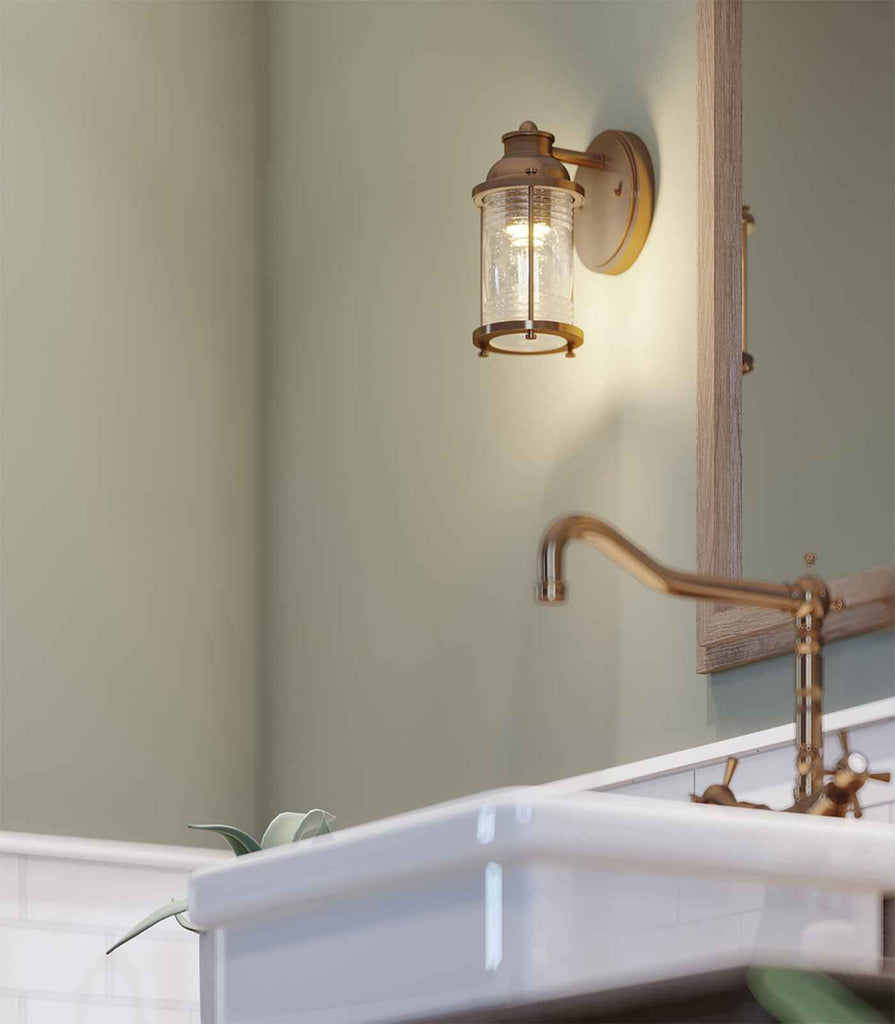 Elstead Ashland Bay Wall Light featured in bathroom