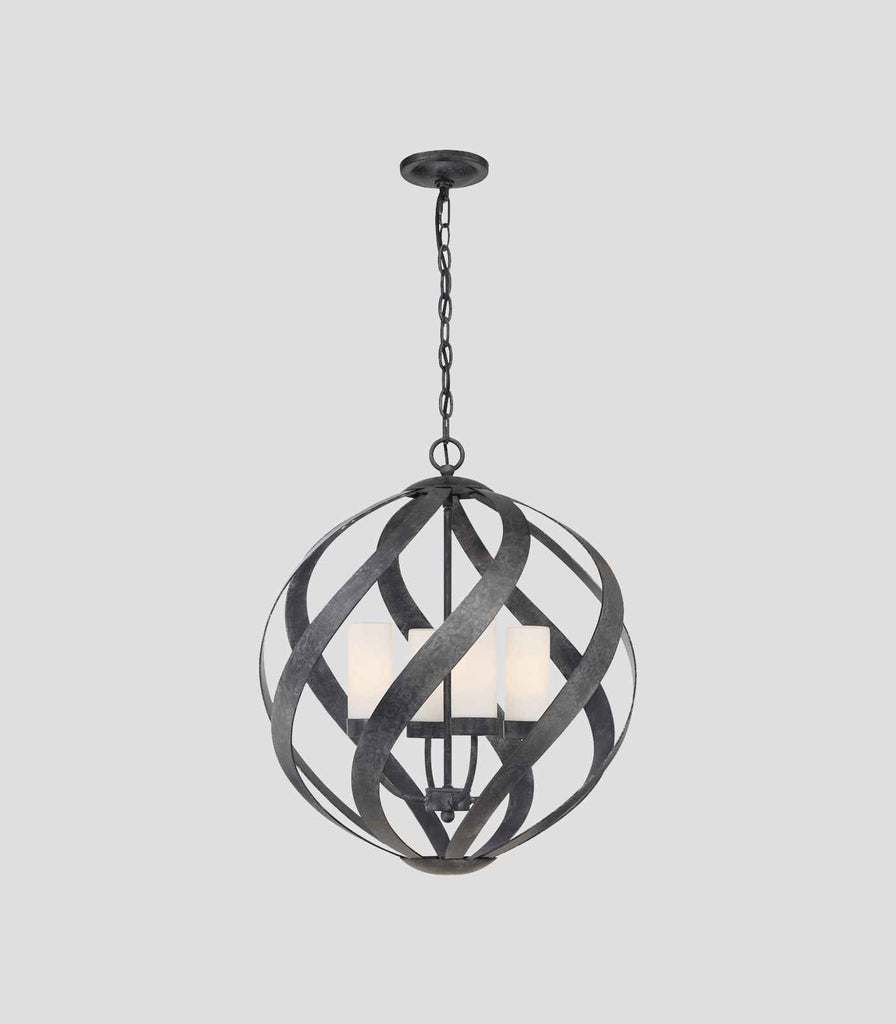 Elstead Blacksmith 4lt Outdoor Pendant Light in Opal Black 